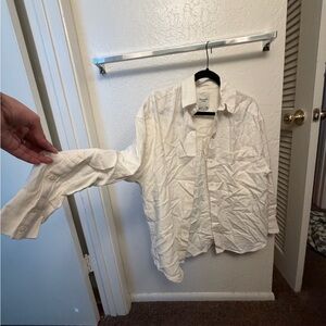 Abercrombie & Fitch Cream Button-Up Jacket